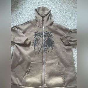 Brown Designed Oversized Sweatshirt